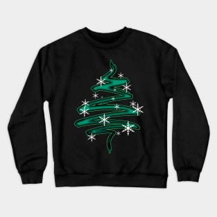 Christmas Tree Abstract with snowflakes Crewneck Sweatshirt